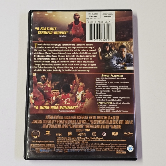 Glory Road (DVD, 2006, Widescreen) Josh Lucas, Jon Voight - Picture 2 of 3